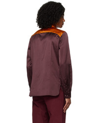 Dries Van Noten Purple Orange Embroidered Shirt