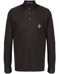 Dark Brown Embroidered Polo