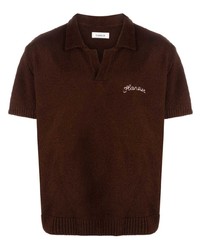 Flaneur Homme Logo Embroidered Knitted Polo Shirt