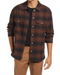 Dark Brown Flannel Shirt Jacket