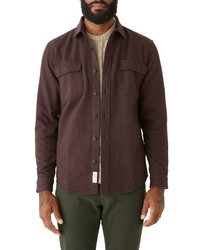 Frank and Oak Kapok Solid Flannel Button Up Overshirt