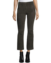 Vince Stretch Suede Flared Crop Pants
