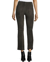 Vince Stretch Suede Flared Crop Pants