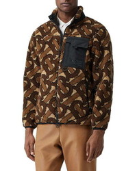 Dark Brown Fleece Bomber Jacket