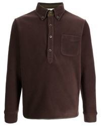 Dark Brown Fleece Polo Neck Sweater