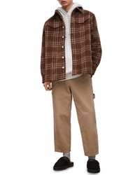 Dark Brown Fleece Shirt Jacket