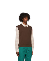 Stussy Brown Fleece Leaf Vest