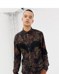 ASOS Edition Tall Floral Western Shirt With Fringing Detail