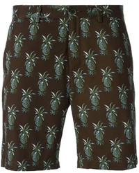 Dark Brown Floral Shorts