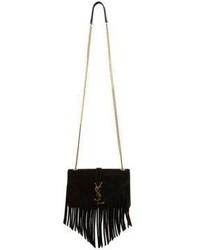 Saint Laurent Monogramme Small Suede Fringe Crossbody Bag | Where ...