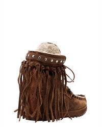 EL VAQUERO 70mm May Fringed Suede Wedged Boots