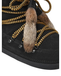 Dsquared2 Suede Snow Ankle Boots W Fur Tassels