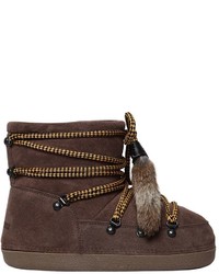 Dsquared2 Suede Snow Ankle Boots W Fur Tassels