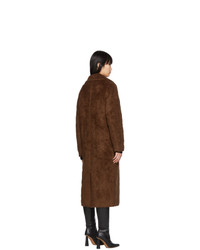 The Loom Brown Wool Faux Fur Double Coat