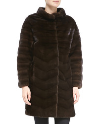 J. Mendel Chevron Pattern Mink Fur Coat