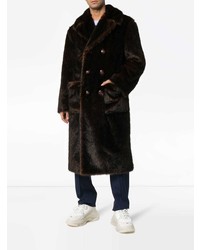Gucci Double Breasted Faux Fur Coat