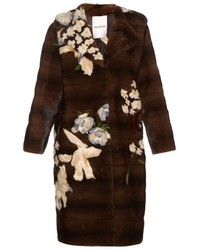 Valentino Japanese Floral Intarsia Mink Fur Coat
