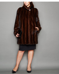 The Fur Vault Plus Size Three Quarter Length Mink Fur Coat