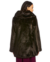 Jones New York Shawl Collar Faux Fur Coat