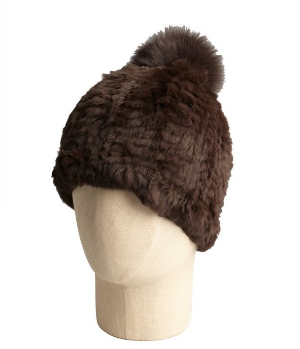 rabbit fur pom hat