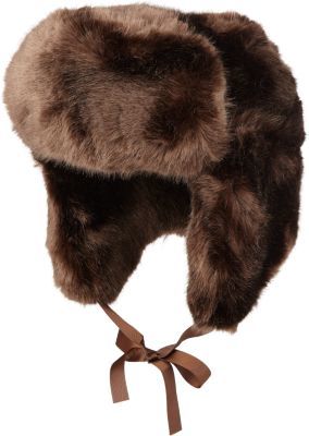 dark brown faux fur hat