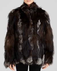 Maximilian Stand Collar Fox Fur Coat