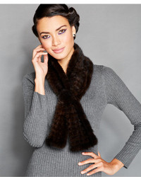 The Fur Vault Knitted Mink Fur Scarf