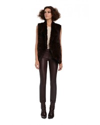 Alice + Olivia Brown Fur Vest