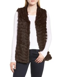La Fiorentina Genuine Rabbit Fur Acrylic Knit Vest