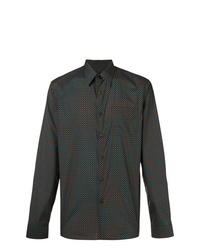Dark Brown Geometric Long Sleeve Shirt