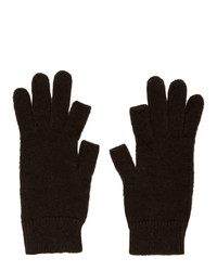 Rick Owens Brown Mohair And Alpaca Touchscreen Gloves