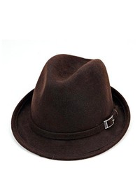 Anladia Trilby Unisex Hat Old School Glamour Fedora Buckle Detail 100% Wool Dented Crown