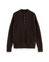 Dark Brown Henley Sweater