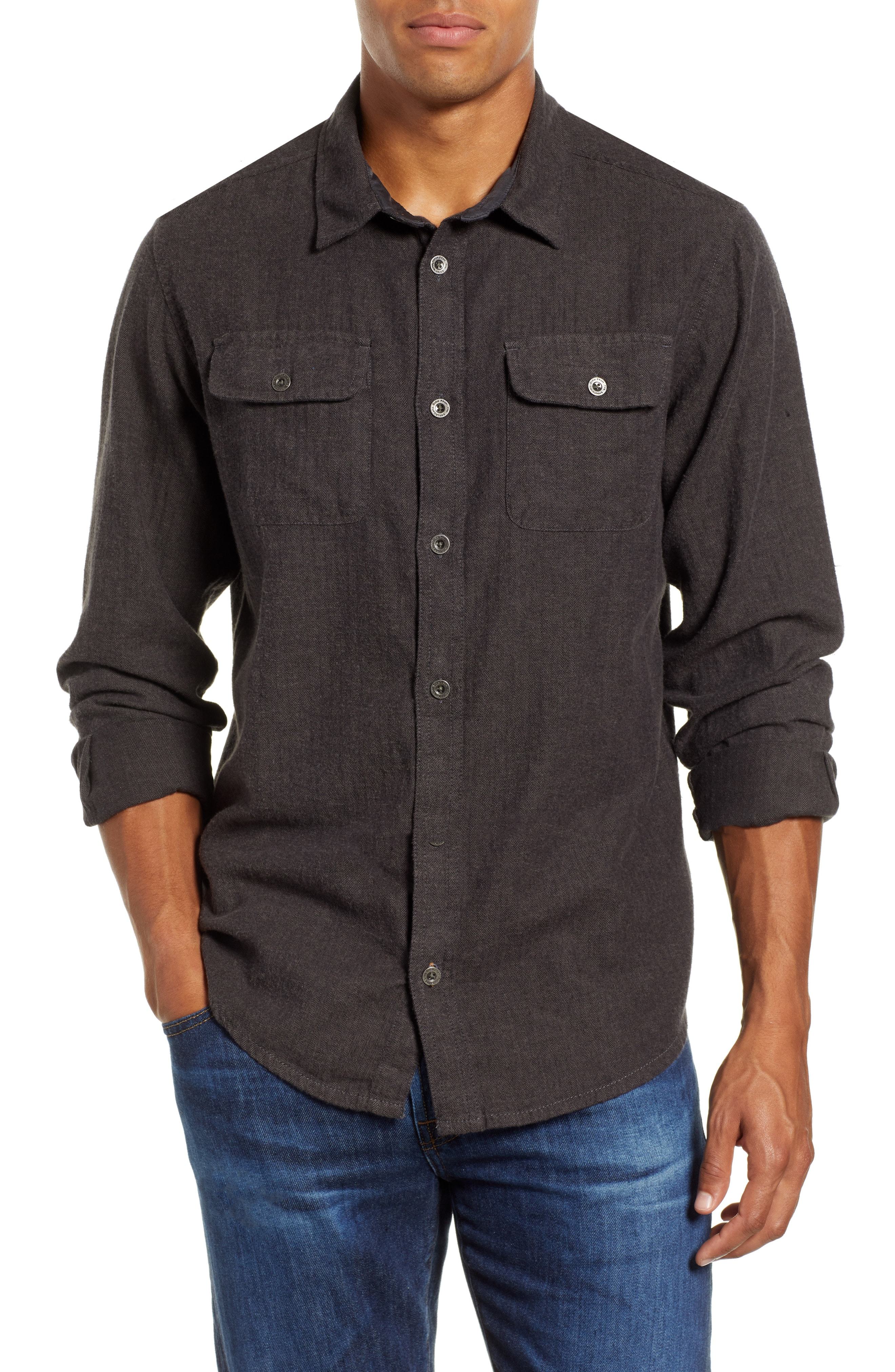 Prana Lybek Regular Fit Herringbone Flannel Shirt, $89 | Nordstrom ...