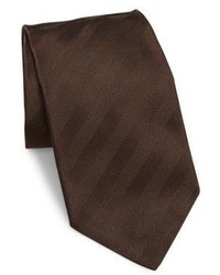 Dark Brown Herringbone Silk Tie