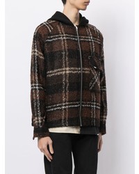 Represent Hooded Checked Wool Shirt