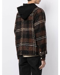 Represent Hooded Checked Wool Shirt