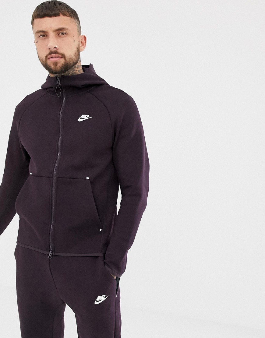 bellen vuurwerk liter Nike Tech Fleece Zip Through Hoodie In Dark Purple 928483 659, $54 | Asos |  Lookastic