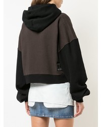 Unravel Project Two Tone Cropped Hoodie