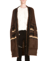 Givenchy Shawl Collar Open Front Coat Light Brown