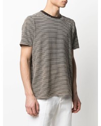Saint Laurent Embroidered Logo Striped T Shirt