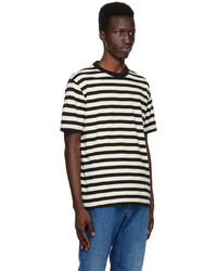 Ps By Paul Smith White Black Striped T Shirt