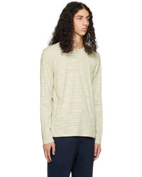 Vince Off White Striped Long Sleeve T Shirt