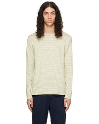 Vince Off White Striped Long Sleeve T Shirt