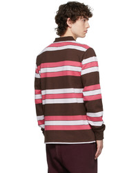 Noah Brown Pink Long Sleeve Polo