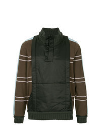 Dark Brown Horizontal Striped Turtleneck