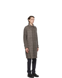 Herno Brown Recycled Wool Houndstooth Over Coat