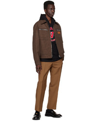 Versace Brown Houndstooth Jacket