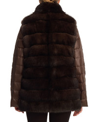 GORSKI Sable Fur Silk Two Piece Down Jacket