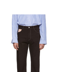Marni Brown Contrast Stitching Jeans